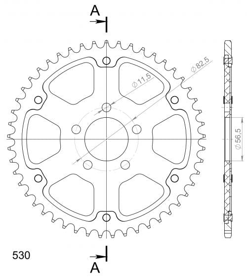 SUPERSPROX SUPERSPROX REAR STEALTH 49T, SILVER SU6708149S