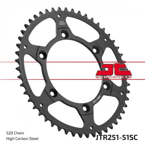 JT SPROCKETS REAR STEEL SC 51T, 520 JTR025151S