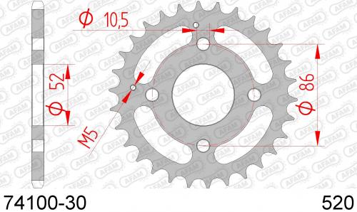 AFAM REAR STEEL 30T, 520 AF27410030