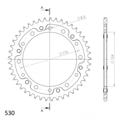 SUPERSPROX SUPERSPROX REAR ALU 47T, GOLD, 530