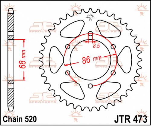 JT SPROCKETS 473-37 REAR SPROCKET
