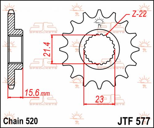 JT SPROCKETS FRONT STEEL 14T, 520 JTF057714