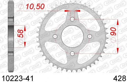 AFAM REAR STEEL 41T, 428 AF21022341