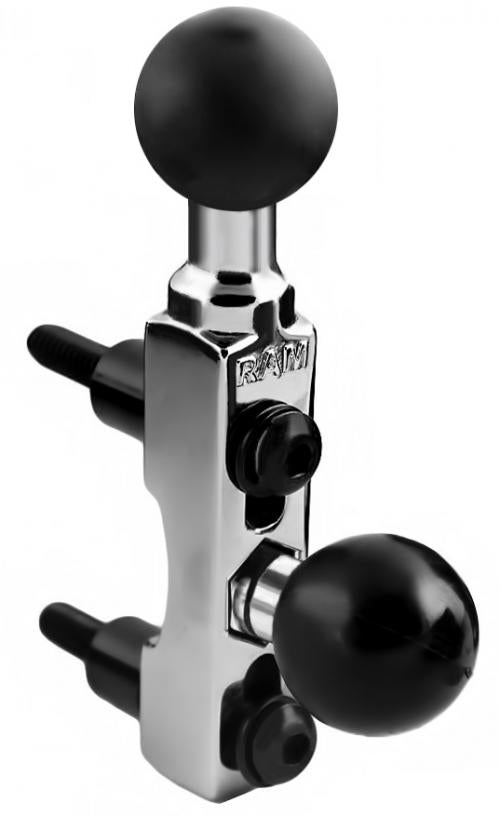 RAM MOUNTS CHROME CYCLE HANDLEBAR BASE W/ 2 BALLS