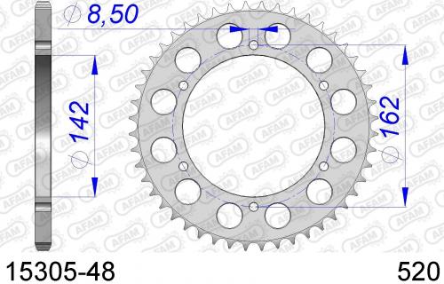 AFAM REAR ALU 48T, 520 AF51530548