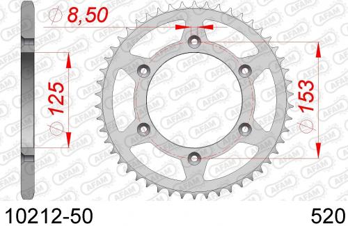 AFAM REAR STEEL 50T, 520 AF21021250