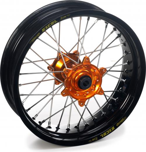 HAAN WHEELS 18-2,50 BLACK RIM-ORANGE HUB