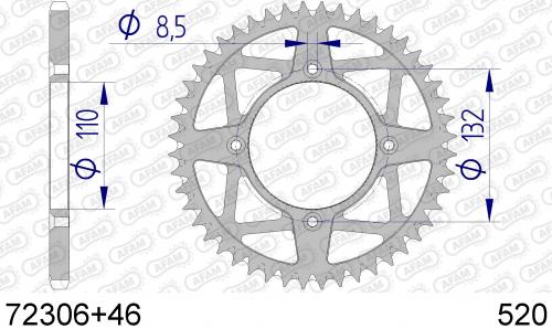 AFAM REAR ALU 46T, 520 AF57230646