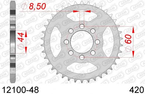 AFAM REAR STEEL 48T, 420 AF21210048