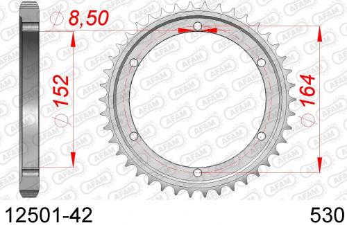 AFAM REAR STEEL 42T, 530 AF21250142