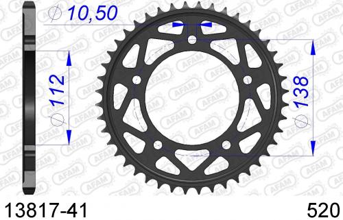 AFAM REAR ALU 41T, 520 AF51381741