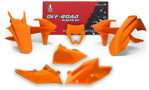 RTECH PLASTICS KIT 6 PC W/HEADL COV KTM ORANGE