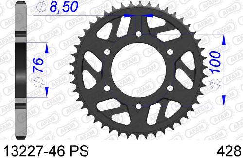 AFAM REAR ALU 46T PS, 428