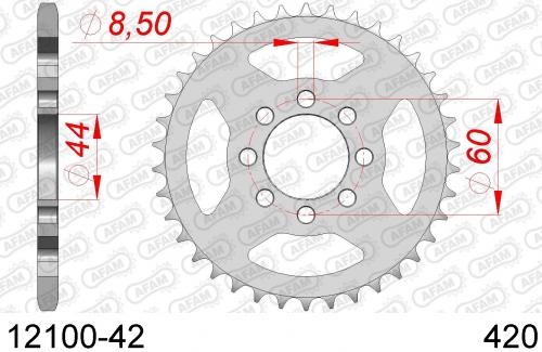 AFAM REAR STEEL 42T, 420 AF21210042