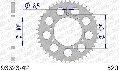 AFAM REAR ALU 42T, 520 AF59332342