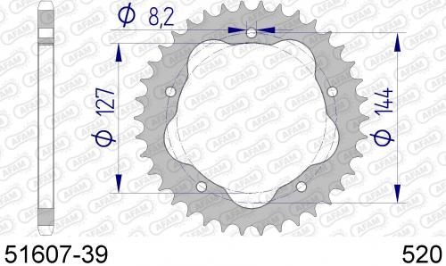 AFAM REAR ALU 39T, 520 AF55160739