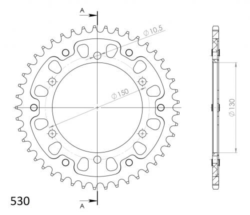 SUPERSPROX SUPERSPROX REAR STEALTH 45T, GOLD, 530 SU685945G