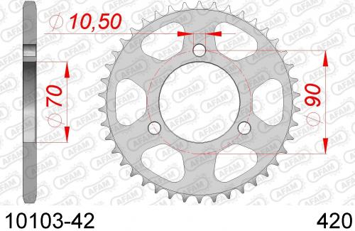 AFAM REAR STEEL 42T, 420 AF21010342
