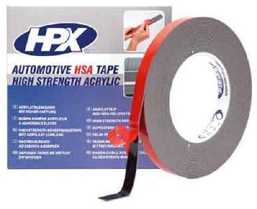 HPX DOUBLE SIDED ACRYLIC TAPE 12MM, 10MTR, BLACK