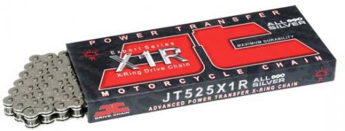 JT CHAINS 525X1R X 110 NICKEL JT HEAVY DUTY X-RING CHAIN