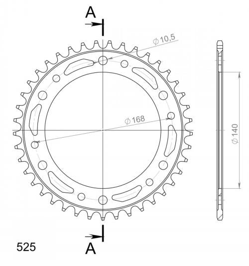 SUPERSPROX SUPERSPROX REAR STEALTH 45T, RED, 525 SU6645R