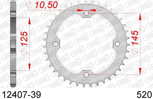 AFAM REAR STEEL 39T, 520 AF21240739