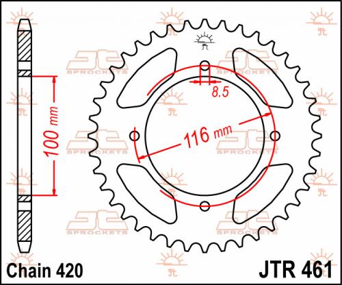 JT SPROCKETS REAR STEEL 49T, 420 JTR046149