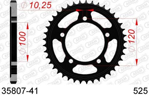 AFAM REAR STEEL 41T, 525 AF23580741