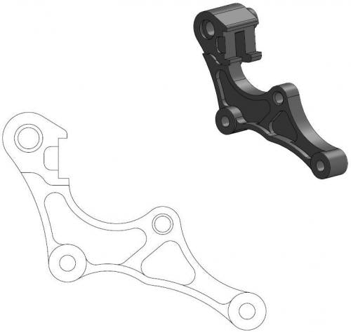 MOTO MASTER 211119, CALIPER ADAPTER BRACKET