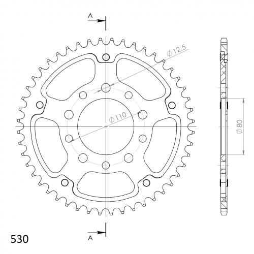 SUPERSPROX SUPERSPROX REAR STEALTH 48T, GOLD, 530 SU6133448G