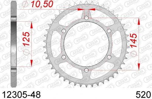 AFAM REAR STEEL 48T, 520 AF21230548