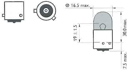 UNIVERSAL 12V 21W ORANGE TOP LAMP