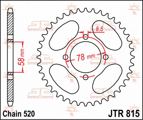 JT SPROCKETS REAR STEEL 35T, 520 JTR081535