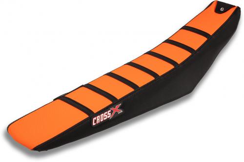 CROSS X SEAT COVER, WITH STRIPES ORANGE BLACK BLACK