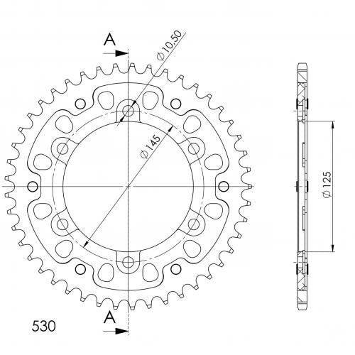 SUPERSPROX SUPERSPROX REAR STEALTH 45T, GOLD, 530 SU686545G