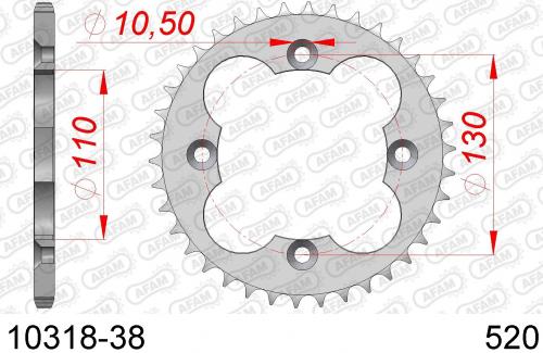 AFAM REAR STEEL 38T, 520 AF21031838