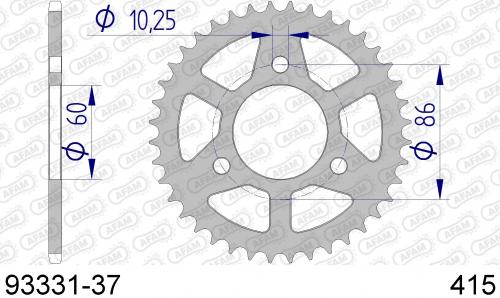 AFAM REAR ALU 37T, 415 AF59333137