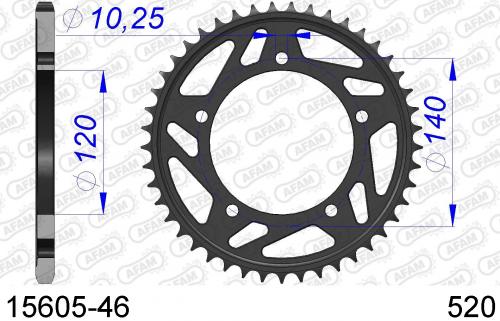 AFAM REAR ALU 46T, 520 AF51560546