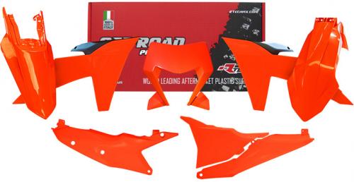 RTECH PLASTIC KIT 6 PCS KTM NEON ORANGE-BLACK 569800812