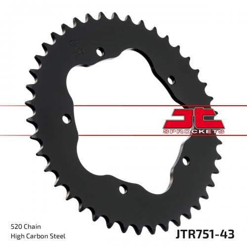 JT SPROCKETS REAR STEEL 43T, 520 JTR075143