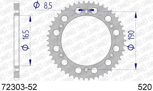 AFAM REAR ALU 52T, 520 AF57230352