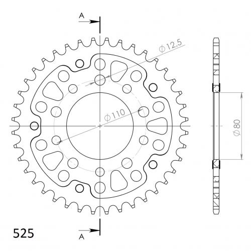 SUPERSPROX SUPERSPROX REAR STEALTH 40T, GOLD, 525 SU6133240G