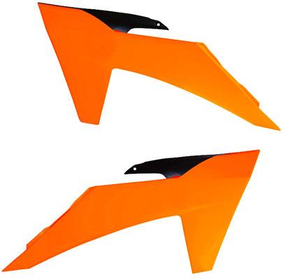 RTECH RADIATOR SCOOPS NEON ORANGE-BLACK