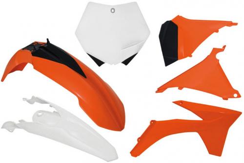 RTECH PLASTICS KIT 6 PCS KTM ORANGE-WHITE (OE) 563230636