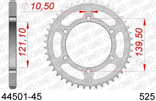 AFAM REAR STEEL 45T, 525 AF24450145