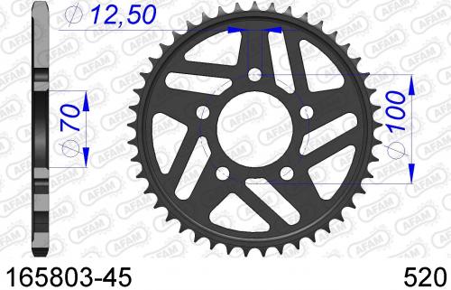 AFAM REAR ALU 45T, 520 AF516580345