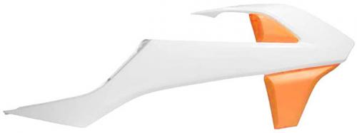 RTECH RADIATOR SCOOPS KTM BICOLOUR K ORANGE-WHITE