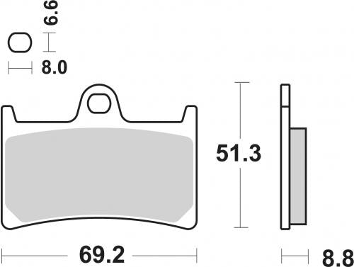 SBS 198CT BRAKE PADS ORGANIC