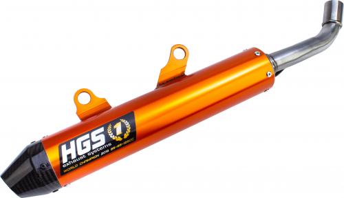 HGS SILENCER ALU ORANGE CARB. END CAP HGKT2015122