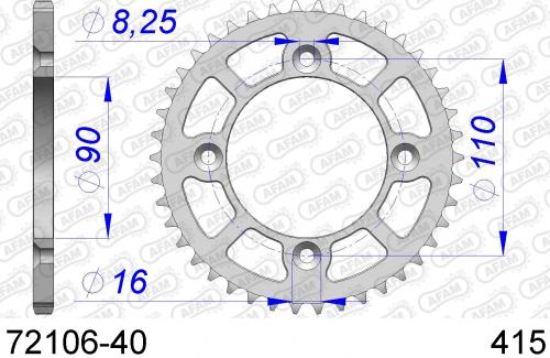 AFAM REAR ALU 40T, 415 AF57210640